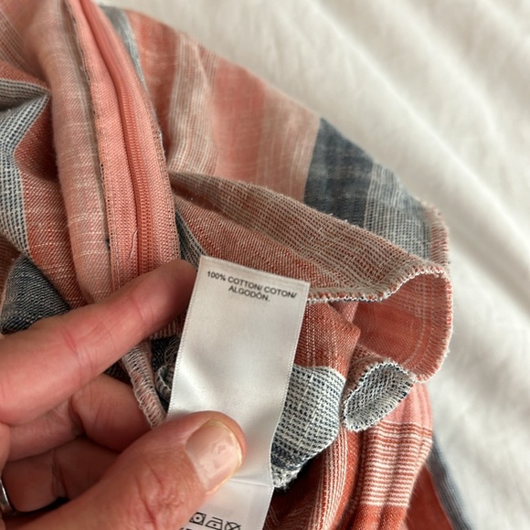 Lucky Brand Striped Blake Sleeveless Cropped Open Back Jumpsuit Romper XS - Picture 13 of 13